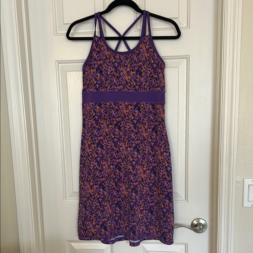 Gaiam Floral Purple and Orange Women's Yoga inspired Dress Sz S